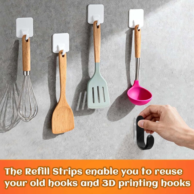 Waybas 100pcs Clear Picture Hanging Strips,3m Invisible Refill Poster Sticker Heavy Duty Wall Hangers No Damage Removable Double Side Small Adhesive Tape for Hooks Decor Home Classroom Office 0.6"×1.6" - Image 4